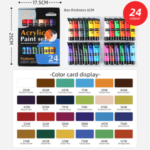 Set di <span class=keywords><strong>Colori</strong></span> Acrilici Panwenbo OEM con Certificazione MSDS, 12/18/24 <span class=keywords><strong>Colori</strong></span> da 30ml, Pigmenti per <span class=keywords><strong>Pittura</strong></span> Atossici - Product Image 2