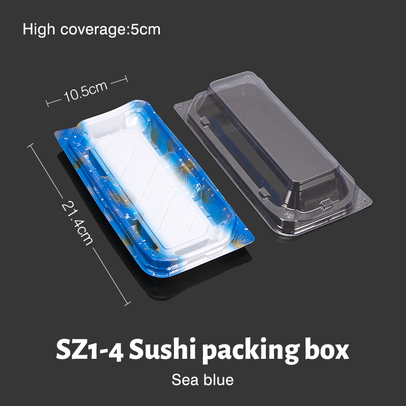1-4 Deep Sea Blue Sushi Box with lid 50pcs