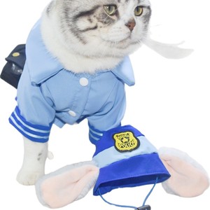 Costume de cosplay Judy pour chat Zootopia, uniforme de police pour animaux de compagnie, tenue créative à deux pattes toutes saisons - Product Image 4