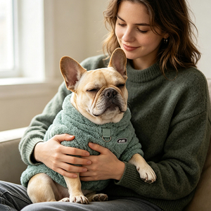 Sudadera térmica de forro polar de doble cara para mascotas, abrigo de invierno de poliéster para Bulldog Francés, ODM/OEM - Product Image 4