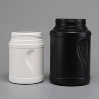 Vente chaude couvercle à l'épreuve des enfants PET blanc noir vide en plastique médecine Capsule supplément protéine médicale poudre emballage pot 500g