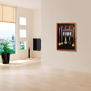 Wooden Medal <b>Display</b> <b>Case</b> for Showcasing Sports Medals and Achievement Awards <b>Wall</b> Mount Medal Hanger <b>Display</b> Frame - Product Image 6