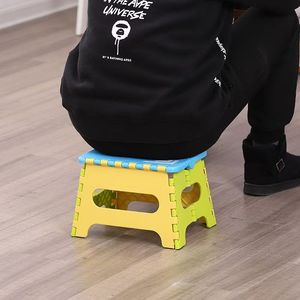 Tabouret et repose-pieds pliables en plastique avec revêtement en tissu jaune et bleu, design moderne, meubles pour la maison, pour la salle de séjour - Product Image 1