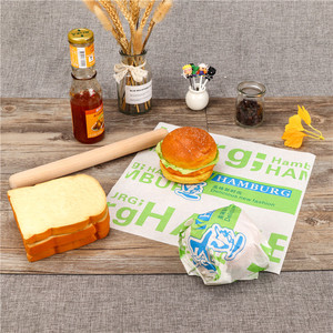 Hamburger Wrapping <b>Paper</b> 28.5x29.5 Cm Oil Proof Food Grade Single Side Coating For Sandwich And Chicken <b>Roll</b> Packaging - Product Image 3