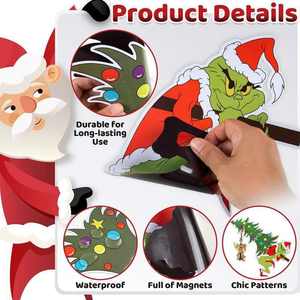 Customized <b>Reflective</b> Christmas Magnets Paper Wall <b>Stickers</b> Holiday <b>Stickers</b> Car Magnet Durable Magnetic Fridge <b>Stickers</b> - Product Image 3