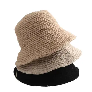 맞춤형 버킷 모자 퍼지 따뜻한 리얼 모피와 그 가방 OEM 어부의 도매 패턴 가을 러닝 울 펠트 버킷 모자