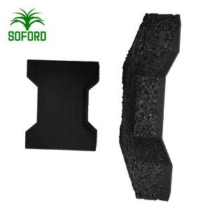 Dalles de pavage en caoutchouc pour extérieur, emboîtables, en forme d'os de chien, épaisseur 45 mm, pour allées, <span class=keywords><strong>pas</strong></span> chères, produit en gazon artificiel - Product Image 5