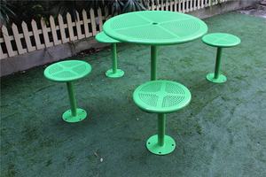 30 "गोल आकार छिद्रित धातु कैंटीन टेबल आउटडोर सर्कल स्टील पाटियो टेबल - Product Image 4