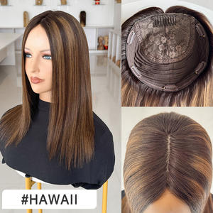 Topper capillaire en soie respirant, noué à la main, base en soie, 9x9, cheveux européens 100% naturels, pour femmes, vente en gros # Hawaï - Product Image 2