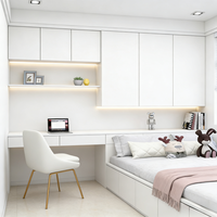 Armoire Tatami sur mesure pour petite chambre, ensemble de chambre à coucher, lit en bois massif pleine taille, armoire de rangement moderne pour hôtel et villa à 3 tiroirs