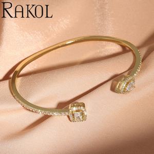 RAKOL BP2009 Cuff Creative Gold-Plated with Zircon Mother Bracelet for Women and Girls Jewelry - Product Image 5