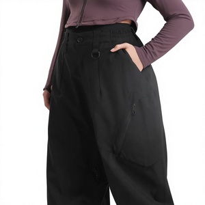Pantalon de neige 2026 tendance, personnalisé, noir, réfléchissant, motif éclair, imperméable 10 000 mm, respirant, coupe-vent, en polyester/nylon - Product Image 1