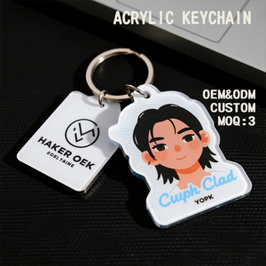High Quality Acrylic Anime Keychains Minimalist Geometric UV Printed Characters Easy Clean Daily Carry Waterproof Customizable