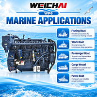 Moteur diesel marin Weichai WP6C198-23 198HP, 6 cylindres, pour bateau de pêche, bateau de patrouille, navire de travail.