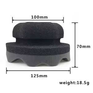 Grand tampon applicateur de brillance en mousse réutilisable - Motif circulaire pour lustrage de pneus, éponge douce à prise hexagonale, brosse de detailing automobile OEM - Product Image 4