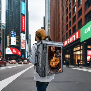 กระเป๋าเป้สะพายหลัง <span class=keywords><strong>LED</strong></span> แบบกำหนดเองสำหรับการส่งอาหาร ป้ายดิจิทัล และจอแสดงผล <span class=keywords><strong>LED</strong></span> - Product Image 1