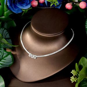 Conjunto de joyería de estilo minimalista elegante, collar de viajero, pendientes, fiesta de Boda nupcial, accesorios de Zirconia cúbica, vestido de 2017 - Product Image 5