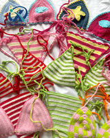 Merkkleding Dames Haak Bikini Collectie Handgemaakte Gebreide Driehoekige Badkleding Fabrikant