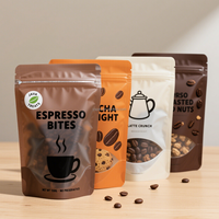 Sachet refermable personnalisé en papier kraft avec fenêtre, anti-odeur, qualité alimentaire, en aluminium, pour café/thé, avec valve, idéal pour la gelée