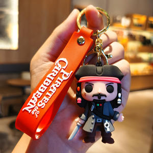 <span class=keywords><strong>2024</strong></span> nouveau dessin animé créatif Pirates caraïbes porte-clés poupée exquis petit pendentif porte-clés métal PVC Silicone caoutchouc matériaux - Product Image 4