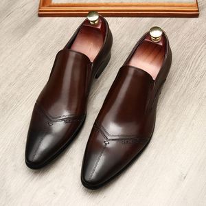 New Trend Fashion Designed Men's Business Formal Genuine Leather <b>Shoes</b> Comfortable Flat Loafers <b>Height</b> <b>Increasing</b> Waterproof - Product Image 3