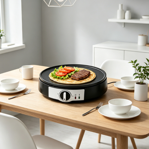 Plaque de cuisson et crêpière rotative 2-en-1 de 300 mm de diamètre, détachable et réversible, avec revêtement antiadhésif - Product Image 4