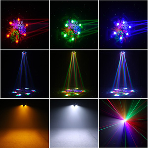 Đèn sân khấu <span class=keywords><strong>LED</strong></span> kim cương nhỏ, kiểu 6 tay, phát sáng RGBW, tích hợp <span class=keywords><strong>laser</strong></span>, dùng cho đèn Beam di động, tiệc tùng - Product Image 6
