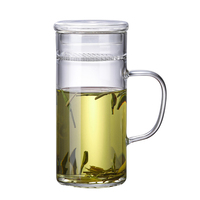 Offre Spéciale Nouveau Style Tasse à Thé en Verre Borosilicate de 300 ml, Tasse Croissant Domestique avec Couvercle et Infuseur