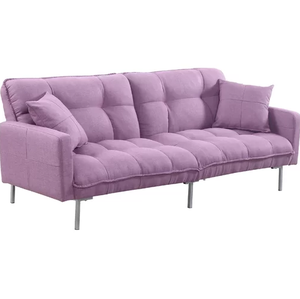 Màu Tím Phong Cảnh Thanh Lịch L Hình Dạng Sang Trọng Morden Hai Chỗ Ngồi Cho Phòng Khách Đồ Nội Thất Phòng Ngủ Gấp Đôi <span class=keywords><strong>Sofa</strong></span> Giường Đơn - Product Image 3