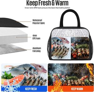 Bolsa Térmica para Almuerzo Oxford 300D de Poliéster Unisex de 8L (Cierre de Cremallera Negro) para Fiestas, Picnics y Viajes - Product Image 6