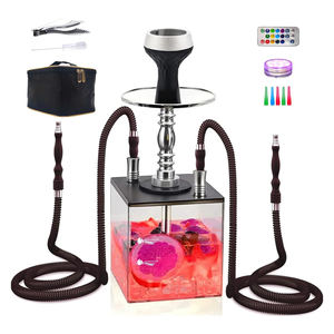 Komple iyi akrilik nargile küp nargile 2 hortumlar araba Shisha seti kare taşınabilir Mini nargile tüm Chicha aksesuarları ile Set - Product Image 1