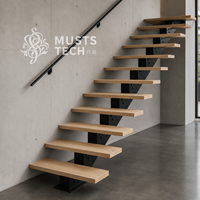 Escalier mono-à-capillaire minimaliste d'intérieur haut de gamme, avec approbation d'échantillon par le fabricant