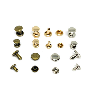 Rivets en gros de 8 mm à tête simple, en laiton métallique, ronds, finition laiton brossé, rivets à double tête pour chaussures et vêtements - Product Image 1