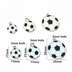20 piezas de dijes de fútbol esmaltados, colgantes deportivos para collares, pulseras, pendientes, accesorios para la fabricación de joyas DIY - Product Image 2