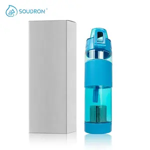 Portable sporting filter high quality 650ml plastic large alkaline water bottle for outdoor active