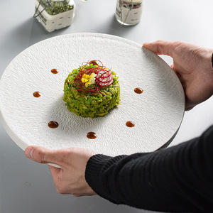 Assiette de service noire émaillée de style occidental de 8 et 10 pouces pour restaurant, assiette à sushi, assiette à dîner, assiette à steak - Product Image 2