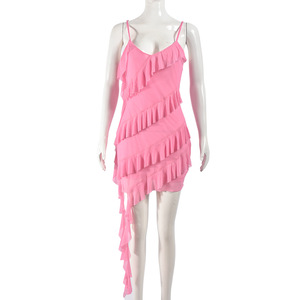 Spice Girl, novedad de verano 2025 para mujer, vestido Sexy ajustado con volantes, informal, sólido, europeo, americano, Comercio Exterior transfronterizo - Product Image 4