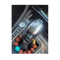 Poignée de changement de vitesse automatique de haute qualité en chrome argenté DSG avec finition en fibre de carbone à ligne jaune pour Volkswagen avec plateformes PQ et MQB