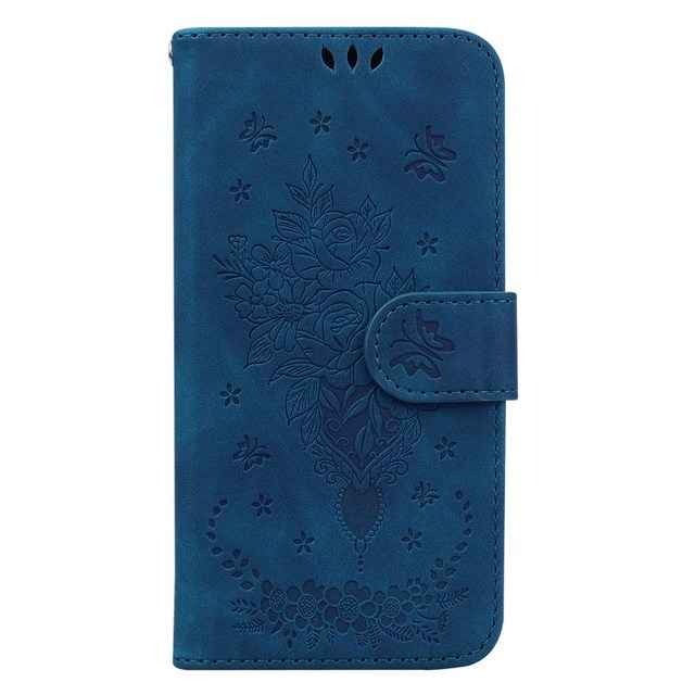 For Tecno Spark 10 Pro PU Leather Wallet Flip Phone Case Rose Butterfly Imprinted Folding Stand Cover