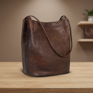 Pochette en cuir de buffle véritable écologique, bandoulière, légère, grande capacité, fermeture éclair étanche, durable - Product Image 3