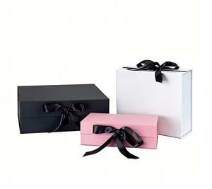 Wholesales Gift Packaging <b>Box</b> Magnet Foldable Clothes Paper <b>Box</b> with Ribbon Closure Custom <b>Folding</b> <b>Storage</b> <b>Box</b> - Product Image 1