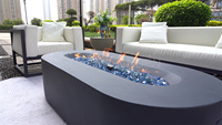 Ensemble de meubles de jardin d'extérieur de haute qualité Table de foyer de forme ovale en béton durable confortable avec certification