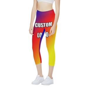 Sublimación República <span class=keywords><strong>Dominicana</strong></span> pantalones capri personalizados para mujer cintura alta amigable transpirable gimnasio Yoga Leggings ropa al por mayor - Product Image 5