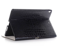 Étui pour tablette en cuir véritable Aarons avec fente pour cartes, couleur personnalisée, motif croco, support pour ordinateur portable, fabrication usine