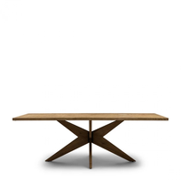 Table à manger carrée de style vintage français en chêne recyclé massif AY-2627-3 Falcon Crest, écologique, fabriquée à la main, pour salle à manger d'hôtel