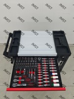 Ensemble d'outils professionnel de mécanicien 296 pièces avec rangement par JMST, armoire à roulettes robuste 2026 avec 7 tiroirs