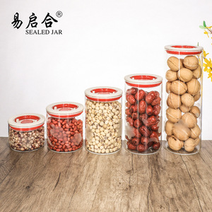 Glass Storage Jar Airtight Cylinder High Borosilicate Food Container With Plastic Lid - Product Image 2