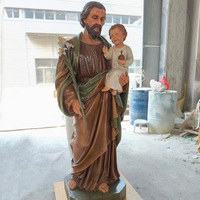 Statue de Jésus en fibre de verre de grande taille pour l'extérieur, peinture colorée personnalisée, sculpture en résine, décoration religieuse pour église