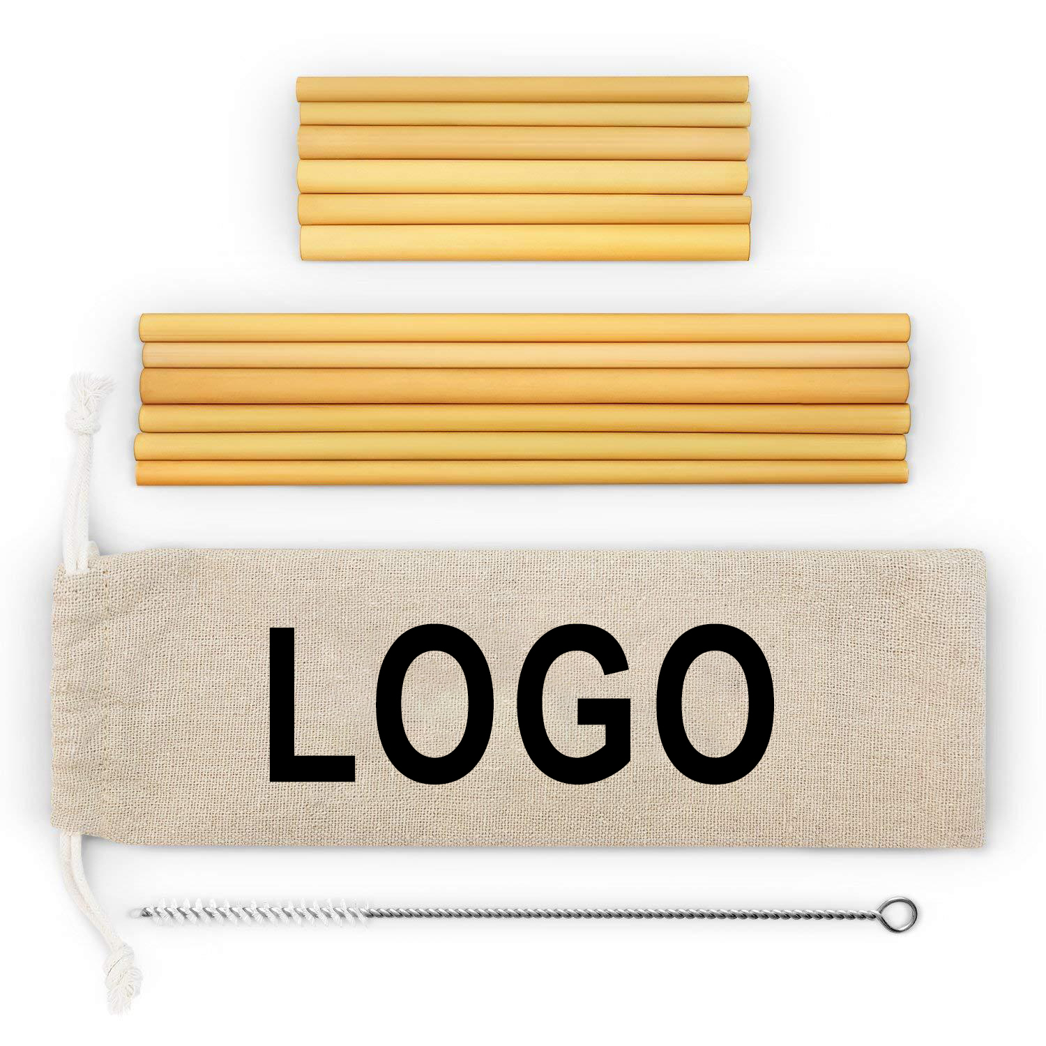 Wholesale 100% Natural Biodegradable Eco Friendly Straw Organic Drinking Bamboo Straw With Bag Packaging