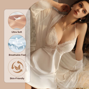 Pakaian Dalam Wanita Ukuran Besar Grosir, Bra Renda dengan Tali, Lingerie, Jubah Sutra, Piyama Satin Seksi, Gaun Tidur - Product Image 1